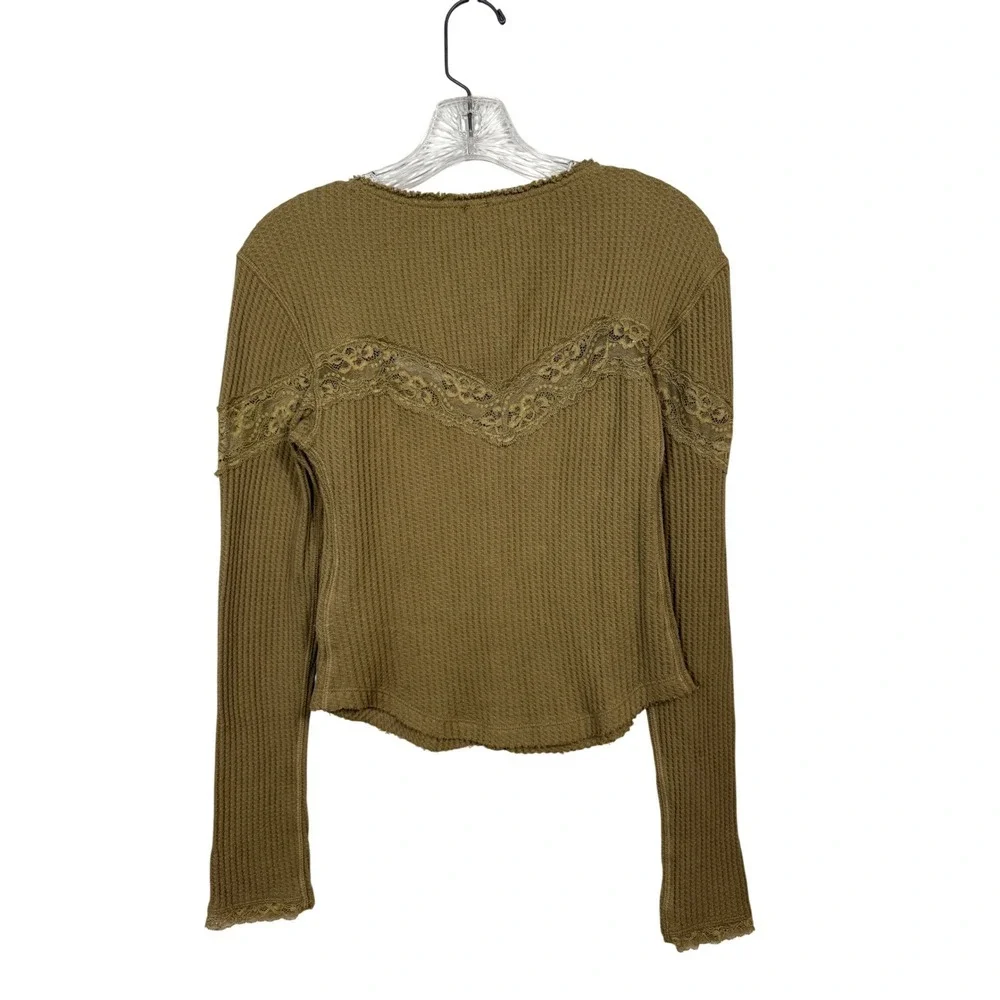 NWT Free People Let's Party Cardi, Gothic Olive, Fitted Cardigan, Lace, Size XS
